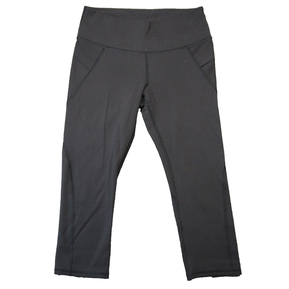 Athleta Leggings M Black Crop Stash Pocket Mid Rise Performance Athleisure‎ Yoga